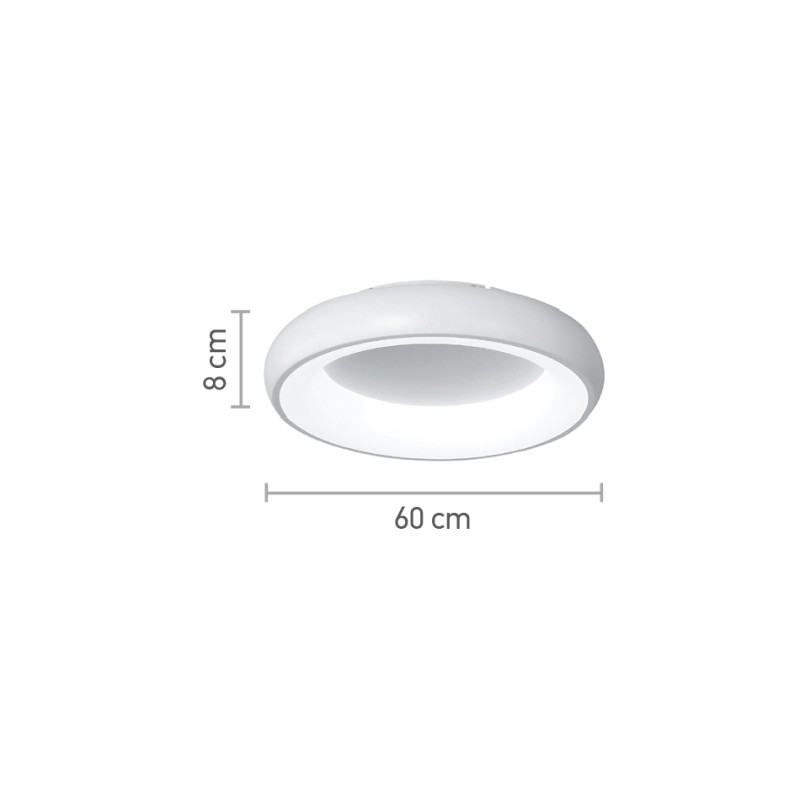 InLight Πλαφονιέρα οροφής LED 36W 3CCT από λευκό ακρυλικό D:60cm (42020-A-White) InLight Πλαφονιέρα οροφής LED 36W 3CCT από λευκό ακρυλικό D:60cm (42020-A-White)
