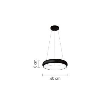 InLight Κρεμαστό φωτιστικό LED 36W 3CCT από μαύρο και λευκό ακρυλικό D:60cm (42023-Α-Black) InLight Κρεμαστό φωτιστικό LED 36W 3CCT από μαύρο και λευκό ακρυλικό D:60cm (42023-Α-Black)
