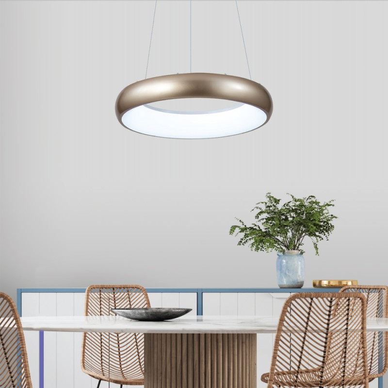 InLight Κρεμαστό φωτιστικό LED 36W 3CCT από χρυσαφί και λευκό ακρυλικό D:60cm (42024-A-Golden) InLight Κρεμαστό φωτιστικό LED 36W 3CCT από χρυσαφί και λευκό ακρυλικό D:60cm (42024-A-Golden)