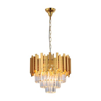 InLight Κρεμαστό φωτιστικό από χρυσαφί αλουμίνιο και κρύσταλλα 4XE14 D:40cm (6068-4) InLight Κρεμαστό φωτιστικό από χρυσαφί αλουμίνιο και κρύσταλλα 4XE14 D:40cm (6068-4)