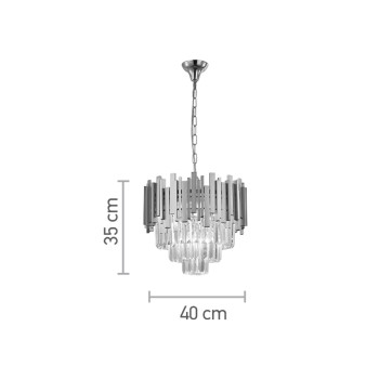 InLight Κρεμαστό φωτιστικό από χρυσαφί αλουμίνιο και κρύσταλλα 4XE14 D:40cm (6068-4) InLight Κρεμαστό φωτιστικό από χρυσαφί αλουμίνιο και κρύσταλλα 4XE14 D:40cm (6068-4)