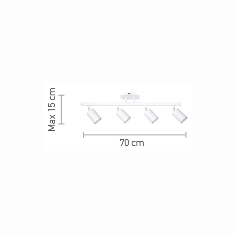 InLight Επιτοίχιο σποτ από μέταλλο σε λευκή απόχρωση 4XGU10 D:70cm (9086-4) InLight Επιτοίχιο σποτ από μέταλλο σε λευκή απόχρωση 4XGU10 D:70cm (9086-4)