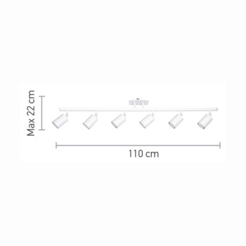 InLight Επιτοίχιο σποτ από μέταλλο σε λευκή απόχρωση 6XGU10 D:110cm (9086-6) InLight Επιτοίχιο σποτ από μέταλλο σε λευκή απόχρωση 6XGU10 D:110cm (9086-6)