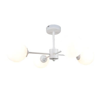 InLight Κρεμαστό φωτιστικό από λευκό μέταλλο και λευκή οπαλίνα 4XG9 D:70cm (5012-4) InLight Κρεμαστό φωτιστικό από λευκό μέταλλο και λευκή οπαλίνα 4XG9 D:70cm (5012-4)