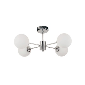 InLight Κρεμαστό φωτιστικό από χρώμιο μέταλλο και λευκή οπαλίνα 4XG9 D:45cm (5014-4) InLight Κρεμαστό φωτιστικό από χρώμιο μέταλλο και λευκή οπαλίνα 4XG9 D:45cm (5014-4)