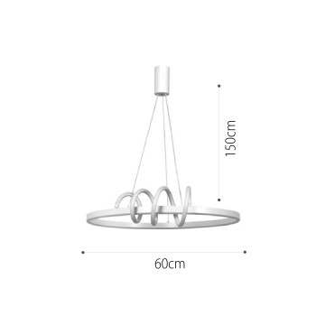 InLight Κρεμαστό φωτιστικό LED 44W 3CCT (by switch on base) σε λευκό χρώμα D:60cm (6076-WH) InLight Κρεμαστό φωτιστικό LED 44W 3CCT (by switch on base) σε λευκό χρώμα D:60cm (6076-WH)