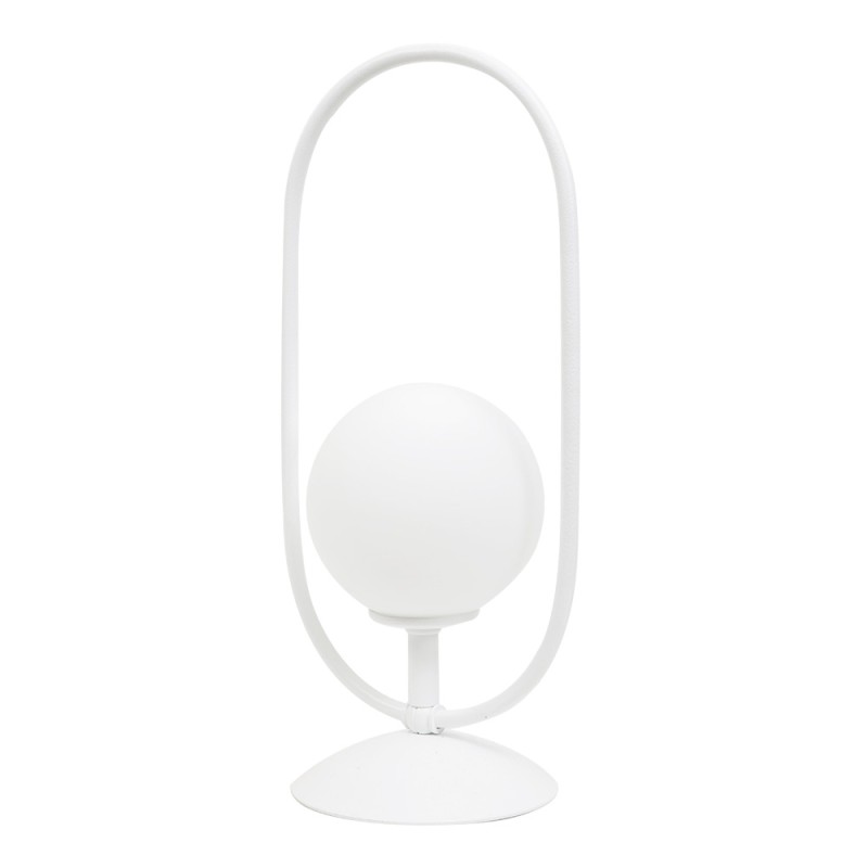 InLight Επιτραπέζιο φωτιστικό σε λευκή απόχρωση και λευκή οπαλίνα 1XG9 D:40cm (3041-WH) InLight Επιτραπέζιο φωτιστικό σε λευκή απόχρωση και λευκή οπαλίνα 1XG9 D:40cm (3041-WH)