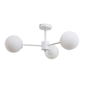 InLight Κρεμαστό φωτιστικό από λευκό μέταλλο και λευκή οπαλίνα 3XG9 D:50cm (5013-3) InLight Κρεμαστό φωτιστικό από λευκό μέταλλο και λευκή οπαλίνα 3XG9 D:50cm (5013-3)