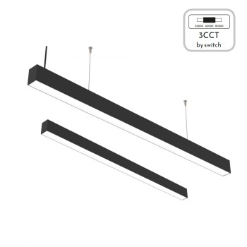 InLight Κρεμαστό φωτιστικό LED 30W 3CCT (By Switch) από αλουμίνιο σε μαύρη απόχρωση D:90cm (6072-90-BL) InLight Κρεμαστό φωτιστικό LED 30W 3CCT (By Switch) από αλουμίνιο σε μαύρη απόχρωση D:90cm (6072-90-BL)