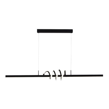 InLight Κρεμαστό φωτιστικό LED 40W 3CCT (by switch on base) σε μαύρο χρώμα D:120cm (6075-BL) InLight Κρεμαστό φωτιστικό LED 40W 3CCT (by switch on base) σε μαύρο χρώμα D:120cm (6075-BL)