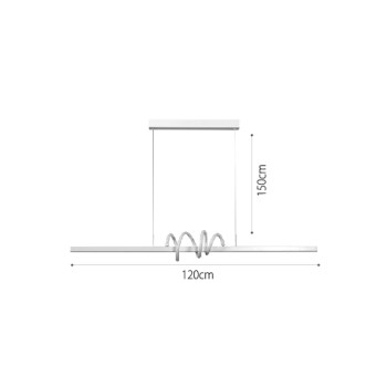 InLight Κρεμαστό φωτιστικό LED 40W 3CCT (by switch on base) σε λευκό χρώμα D:120cm (6075-WH) InLight Κρεμαστό φωτιστικό LED 40W 3CCT (by switch on base) σε λευκό χρώμα D:120cm (6075-WH)