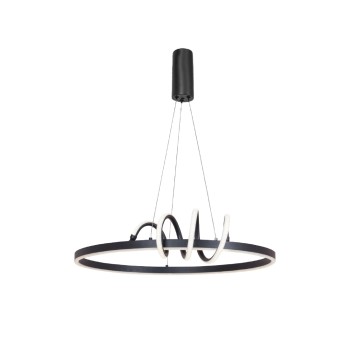 InLight Κρεμαστό φωτιστικό LED 44W 3CCT (by switch on base) σε μαύρο χρώμα D:60cm (6076-BL) InLight Κρεμαστό φωτιστικό LED 44W 3CCT (by switch on base) σε μαύρο χρώμα D:60cm (6076-BL)