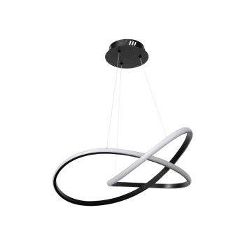 InLight Κρεμαστό φωτιστικό LED 48W 3CCT (by switch on base) σε μαύρο χρώμα D:60cm (6081-BL) InLight Κρεμαστό φωτιστικό LED 48W 3CCT (by switch on base) σε μαύρο χρώμα D:60cm (6081-BL)