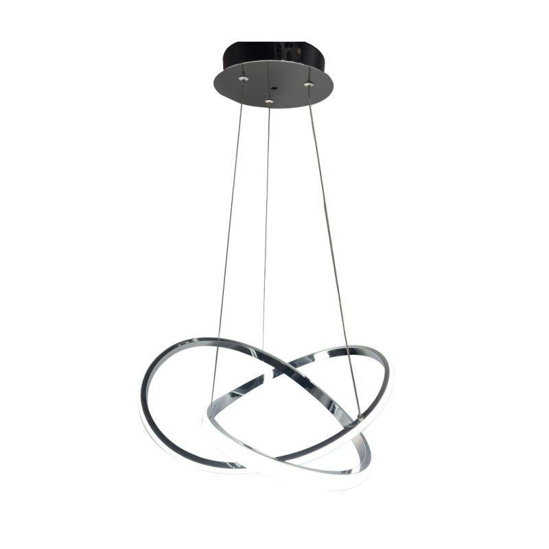 InLight Κρεμαστό φωτιστικό LED 48W 3CCT (by switch on base) σε χρώμιο D:60cm (6082-CH) InLight Κρεμαστό φωτιστικό LED 48W 3CCT (by switch on base) σε χρώμιο D:60cm (6082-CH)