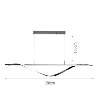 InLight Κρεμαστό φωτιστικό LED 40W 3CCT (by switch on base) σε μαύρο χρώμα D:120cm (6084-BL) InLight Κρεμαστό φωτιστικό LED 40W 3CCT (by switch on base) σε μαύρο χρώμα D:120cm (6084-BL)