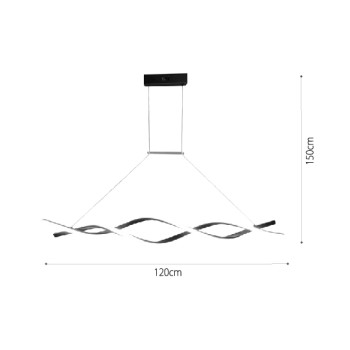 InLight Κρεμαστό φωτιστικό LED 40W 3CCT (by switch on base) σε μαύρο χρώμα D:120cm (6085-BL) InLight Κρεμαστό φωτιστικό LED 40W 3CCT (by switch on base) σε μαύρο χρώμα D:120cm (6085-BL)