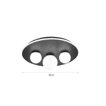 InLight Πλαφονίερα οροφής LED 30W 3000K και 3XG9 σε μαύρο χρώμα D:50cm (6089-BL) InLight Πλαφονίερα οροφής LED 30W 3000K και 3XG9 σε μαύρο χρώμα D:50cm (6089-BL)