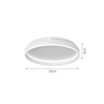InLight Πλαφονιέρα οροφής LED 65W 3CCT από λευκό μέταλλο και ακρυλικό D:50cm (42032-White) InLight Πλαφονιέρα οροφής LED 65W 3CCT από λευκό μέταλλο και ακρυλικό D:50cm (42032-White)