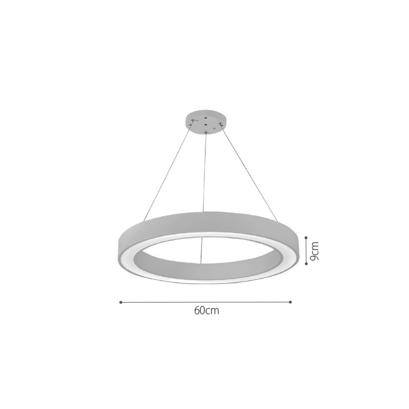 InLight Κρεμαστό φωτιστικό LED 68W 3CCT (by switch on base) σε λευκή απόχρωση D:60cm (6073-60-WH) InLight Κρεμαστό φωτιστικό LED 68W 3CCT (by switch on base) σε λευκή απόχρωση D:60cm (6073-60-WH)