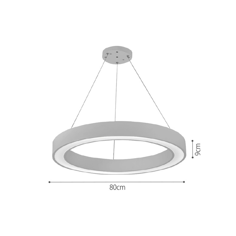 InLight Κρεμαστό φωτιστικό LED 88W 3CCT (by switch on base) σε μαύρη απόχρωση D:80cm (6073-80-BL) InLight Κρεμαστό φωτιστικό LED 88W 3CCT (by switch on base) σε μαύρη απόχρωση D:80cm (6073-80-BL)