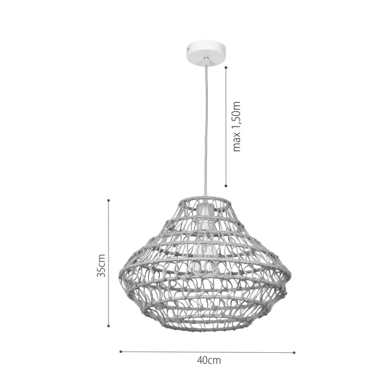 InLight Κρεμαστό Φωτιστικό από σχοινί 1xE27 D:40cm (4042)