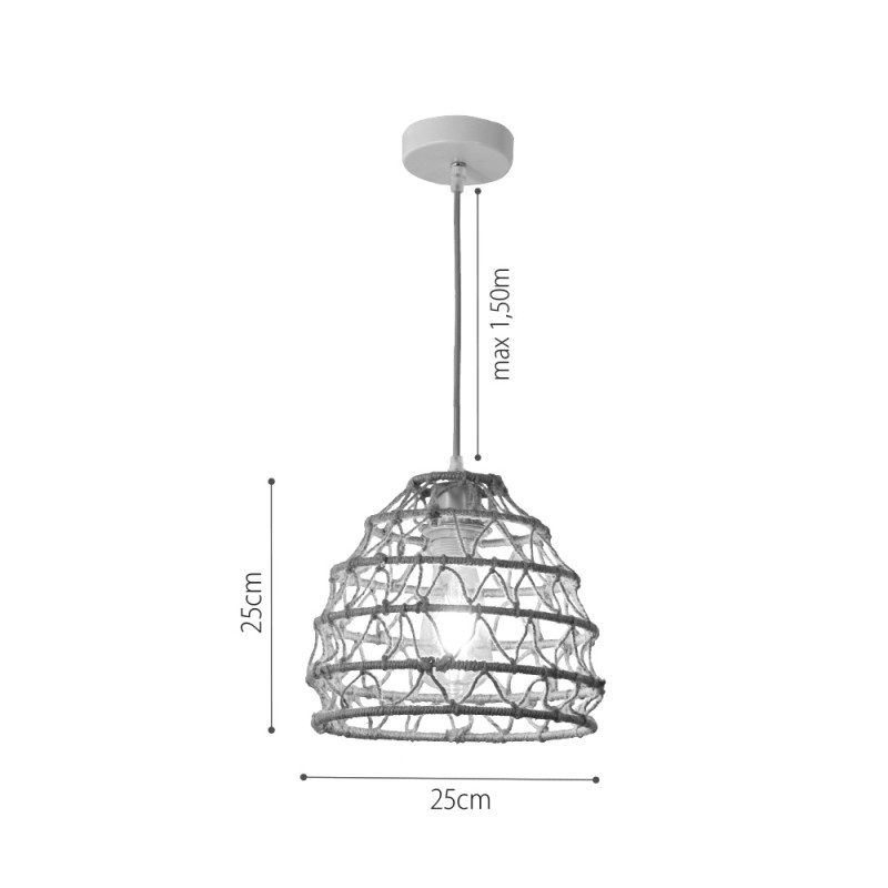 InLight Κρεμαστό Φωτιστικό από σχοινί 1xE27 D:25cm (4047-B) InLight Κρεμαστό Φωτιστικό από σχοινί 1xE27 D:25cm (4047-B)