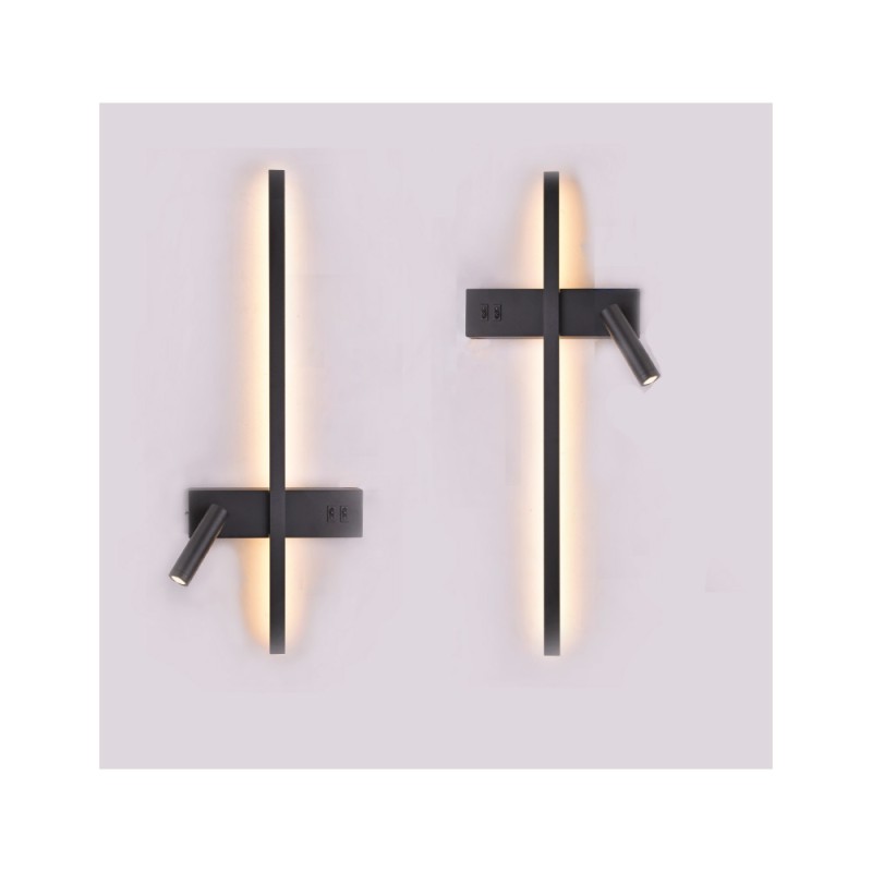 Inlight Επιτοίχιο φωτιστικό LED 10W & 3W 3CCT από μαύρο μέταλλο (43047-BL) Inlight Επιτοίχιο φωτιστικό LED 10W & 3W 3CCT από μαύρο μέταλλο (43047-BL)