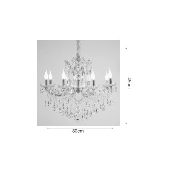 Inlight Κρεμαστό φωτιστικό από χρυσό μέταλλο γυαλί και κρύσταλλα 8XE14 D:80cm (5244-8-Χρυσό) Inlight Κρεμαστό φωτιστικό από χρυσό μέταλλο γυαλί και κρύσταλλα 8XE14 D:80cm (5244-8-Χρυσό)