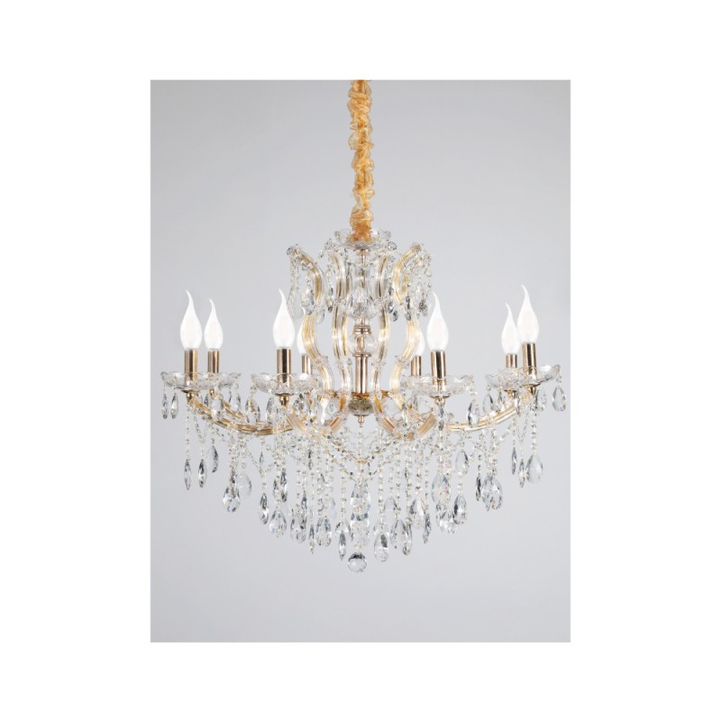 Inlight Κρεμαστό φωτιστικό από χρυσό μέταλλο γυαλί και κρύσταλλα 8XE14 D:80cm (5244-8-Χρυσό) Inlight Κρεμαστό φωτιστικό από χρυσό μέταλλο γυαλί και κρύσταλλα 8XE14 D:80cm (5244-8-Χρυσό)