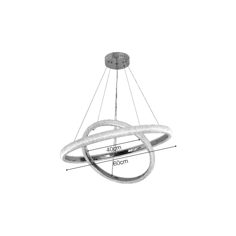 Inlight Κρεμαστό φωτιστικό LED 60W 3CCT (by switch on base) σε χρώμιο D:60cm (6102-Chrome) Inlight Κρεμαστό φωτιστικό LED 60W 3CCT (by switch on base) σε χρώμιο D:60cm (6102-Chrome)