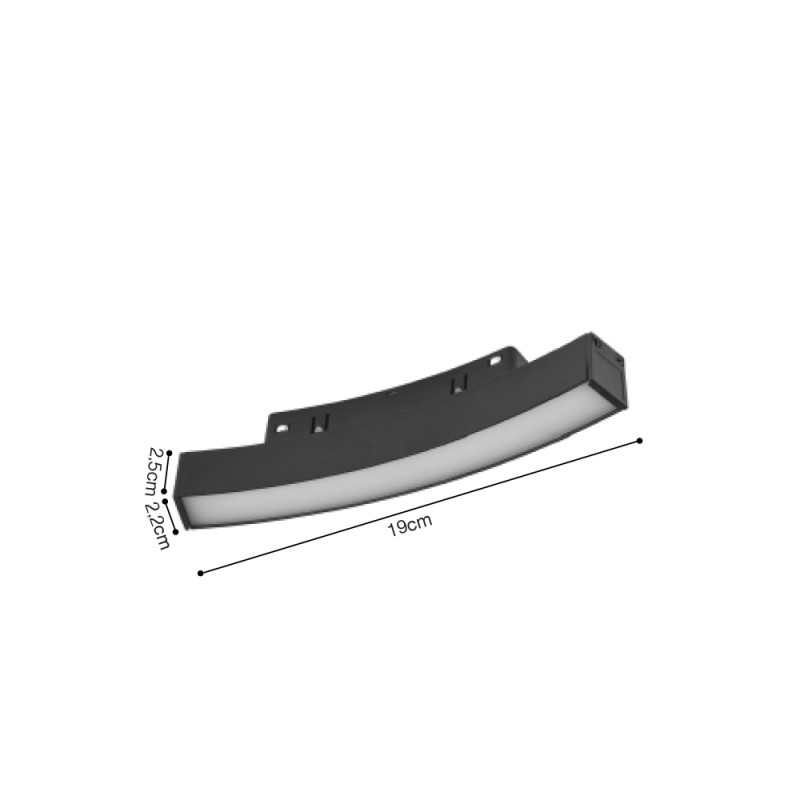 Inlight Γραμμικό φωτιστικό LED 6W 3CCT για Curved μαγνητική ράγα σε μαύρη απόχρωση D:19x2,2x2,5cm (TMC0011-Black) Inlight Γραμμικό φωτιστικό LED 6W 3CCT για Curved μαγνητική ράγα σε μαύρη απόχρωση D:19x2,2x2,5cm (TMC0011-Black)