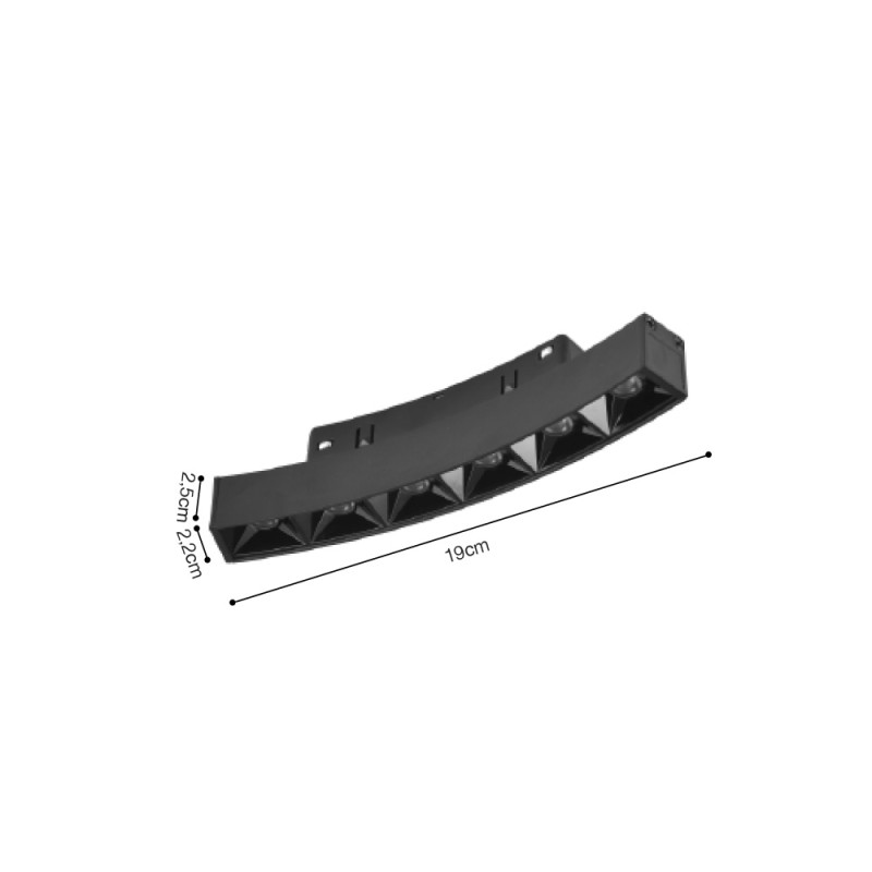 Inlight Γραμμικό φωτιστικό LED 6W 3CCT για Curved μαγνητική ράγα σε μαύρη απόχρωση D:19x2,2x2,5cm (TMC0031-Black) Inlight Γραμμικό φωτιστικό LED 6W 3CCT για Curved μαγνητική ράγα σε μαύρη απόχρωση D:19x2,2x2,5cm (TMC0031-Black)