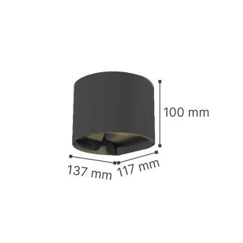 it-Lighting Flathead LED 6W 3CCT Outdoor Wall Lamp in Grey Color (80203530) it-Lighting Flathead LED 6W 3CCT Outdoor Wall Lamp in Grey Color (80203530)