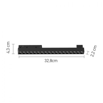Inlight Φωτιστικό LED 18W 3CCT για μαγνητική ράγα σε μαύρη απόχρωση D:32,8X2,2X4,3cm (TM0060-Black) Inlight Φωτιστικό LED 18W 3CCT για μαγνητική ράγα σε μαύρη απόχρωση D:32,8X2,2X4,3cm (TM0060-Black)