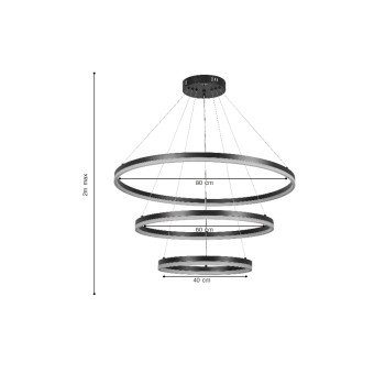 Inlight Κρεμαστό φωτιστικό LED 100W 3CCT (by switch on base)  D:60cm (6095-A-Silver) Inlight Κρεμαστό φωτιστικό LED 100W 3CCT (by switch on base)  D:60cm (6095-A-Silver)