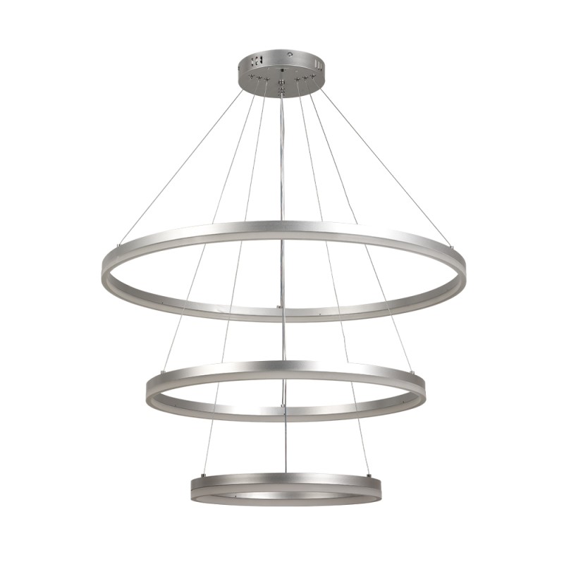 Inlight Κρεμαστό φωτιστικό LED 100W 3CCT (by switch on base)  D:60cm (6095-A-Silver) Inlight Κρεμαστό φωτιστικό LED 100W 3CCT (by switch on base)  D:60cm (6095-A-Silver)