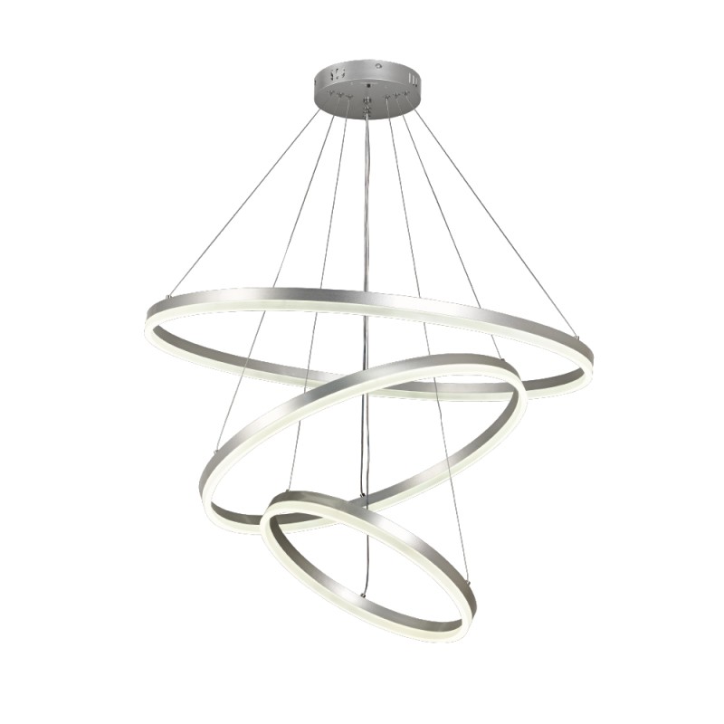 Inlight Κρεμαστό φωτιστικό LED 100W 3CCT (by switch on base)  D:60cm (6095-A-Silver) Inlight Κρεμαστό φωτιστικό LED 100W 3CCT (by switch on base)  D:60cm (6095-A-Silver)