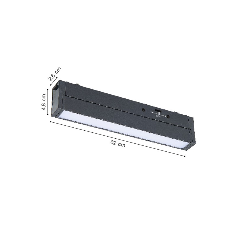 Inlight Γραμμικό φωτιστικό LED 20W 3CCT για ultra thin ράγα σε μαύρη απόχρωση D:62X2,6X4,8cm (TMU0170-Black) Inlight Γραμμικό φωτιστικό LED 20W 3CCT για ultra thin ράγα σε μαύρη απόχρωση D:62X2,6X4,8cm (TMU0170-Black)