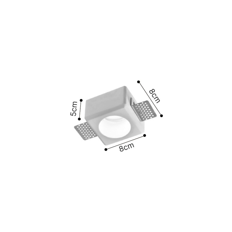 Inlight Χωνευτό τετράγωνο σποτ από γύψο 1XGU10 D:8cm (Χ0011-WH) Inlight Χωνευτό τετράγωνο σποτ από γύψο 1XGU10 D:8cm (Χ0011-WH)
