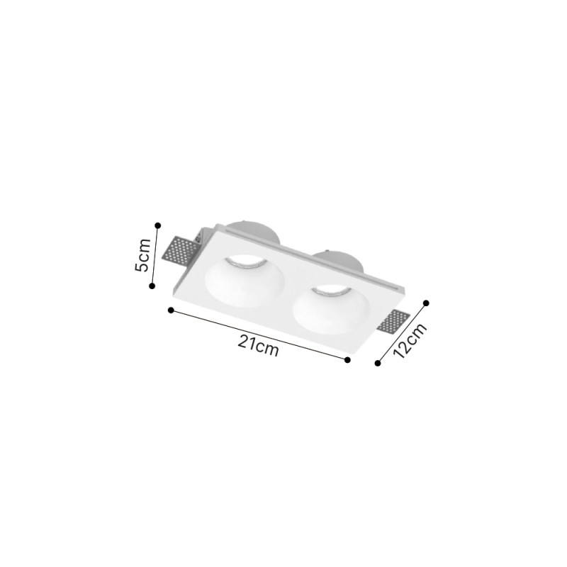 Inlight Χωνευτό σποτ από γύψο 2XGU10 D:21cm (Χ0015-WH) Inlight Χωνευτό σποτ από γύψο 2XGU10 D:21cm (Χ0015-WH)