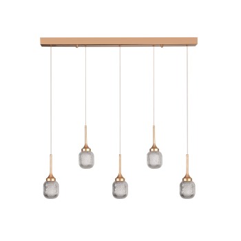 Inlight Κρεμαστό φωτιστικό LED 5*10W από χρυσαφί μέταλλο και ακρυλικό D:60x200cm (4077R-5-Golden) Inlight Κρεμαστό φωτιστικό LED 5*10W από χρυσαφί μέταλλο και ακρυλικό D:60x200cm (4077R-5-Golden)