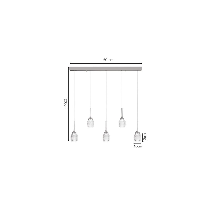 Inlight Κρεμαστό φωτιστικό LED 5*10W από χρυσαφί μέταλλο και ακρυλικό D:60x200cm (4077R-5-Golden) Inlight Κρεμαστό φωτιστικό LED 5*10W από χρυσαφί μέταλλο και ακρυλικό D:60x200cm (4077R-5-Golden)