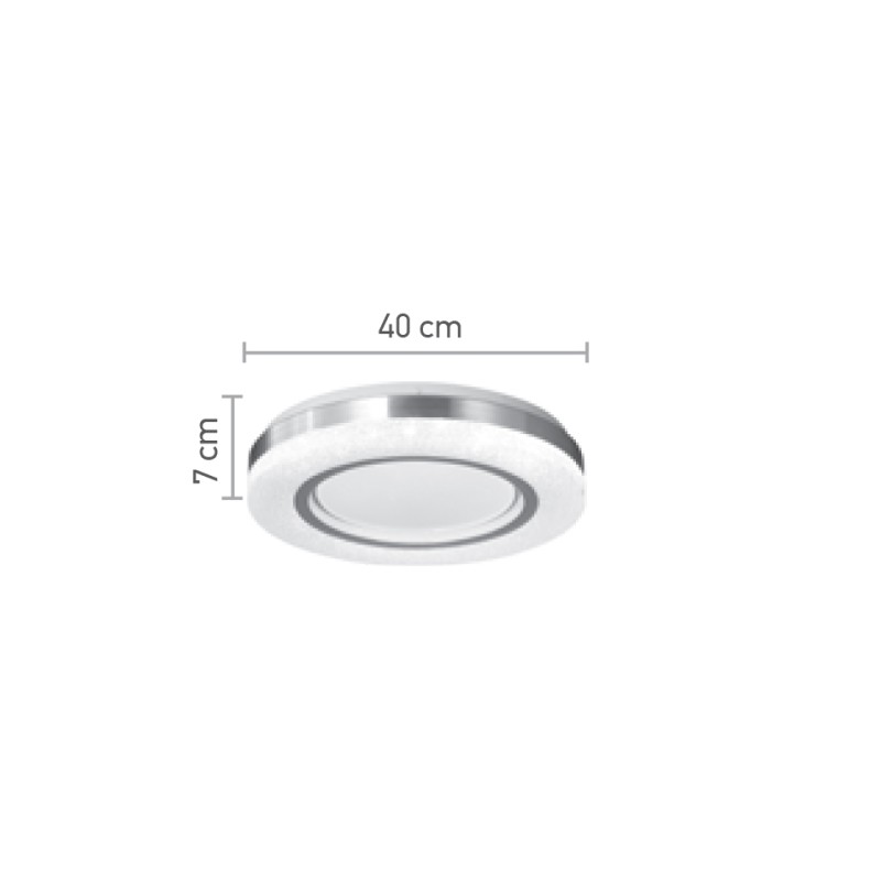 InLight Πλαφονιέρα οροφής LED 54W 3CCT (by tuya) από λευκό και ασημί ακρυλικό D:40cm (42016-B) InLight Πλαφονιέρα οροφής LED 54W 3CCT (by tuya) από λευκό και ασημί ακρυλικό D:40cm (42016-B)