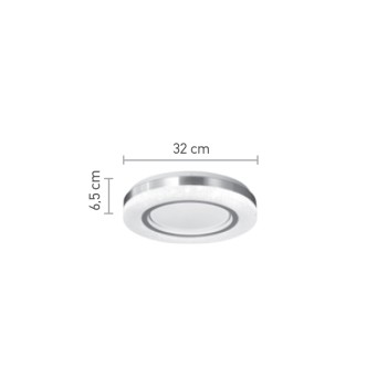 InLight Πλαφονιέρα οροφής LED 36W 3CCT από λευκό και ασημί ακρυλικό D:32cm (42016-C) InLight Πλαφονιέρα οροφής LED 36W 3CCT από λευκό και ασημί ακρυλικό D:32cm (42016-C)