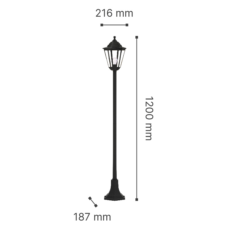 it-Lighting Redfish 1xE27 Outdoor Pole Light Black D:120cmx21.6cm (80500214) it-Lighting Redfish 1xE27 Outdoor Pole Light Black D:120cmx21.6cm (80500214)