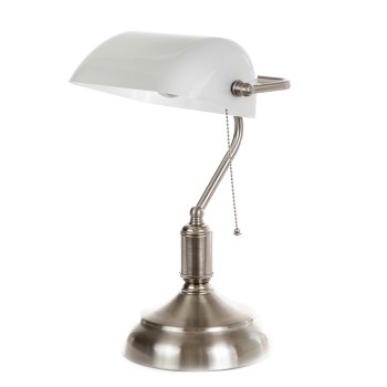 InLight Επιτραπέζιο φωτιστικό από νίκελ ματ μέταλλο και λευκό γυαλί 1XE27 D:38cm (3431-ΝM) InLight Επιτραπέζιο φωτιστικό από νίκελ ματ μέταλλο και λευκό γυαλί 1XE27 D:38cm (3431-ΝM)