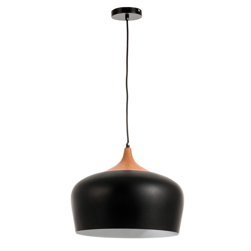 InLight Κρεμαστό φωτιστικό από μαύρο μέταλλο και ξύλο 1XE27 D:35cm (4387-BL) InLight Κρεμαστό φωτιστικό από μαύρο μέταλλο και ξύλο 1XE27 D:35cm (4387-BL)