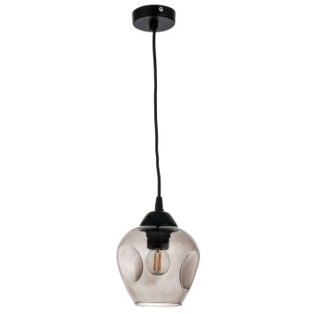 InLight Κρεμαστό φωτιστικό από μαύρο μέταλλο και φιμέ γυαλί 1XE27 D:16cm (4474-BL) InLight Κρεμαστό φωτιστικό από μαύρο μέταλλο και φιμέ γυαλί 1XE27 D:16cm (4474-BL)