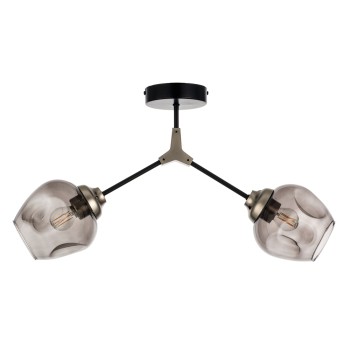 InLight Κρεμαστό φωτιστικό από μαύρο μέταλλο και φιμέ γυαλί 2XE27 D:60cm (6129-2-ΝΜ) InLight Κρεμαστό φωτιστικό από μαύρο μέταλλο και φιμέ γυαλί 2XE27 D:60cm (6129-2-ΝΜ)