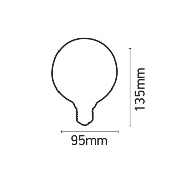 InLight E27 LED Filament G95 8watt Dimmable με μελί κάλυμμα (7.27.08.25.1) InLight E27 LED Filament G95 8watt Dimmable με μελί κάλυμμα (7.27.08.25.1)